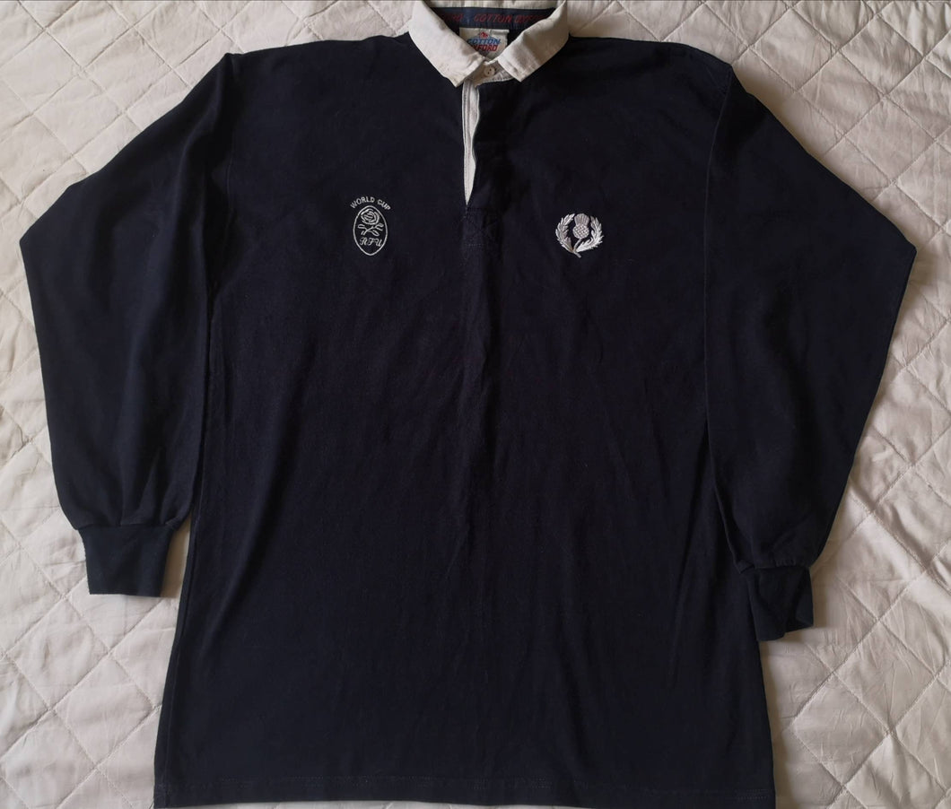 Authentic jersey Scotland World Cup Rugby 1980-90's   Cotton Oxford Vintage