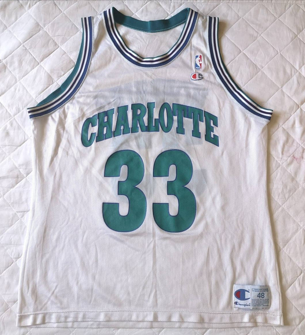 Rarely Jersey Alonzo Mourning #33 Charlotte Hornets 1992-93 NBA Champion Vintage Authentic