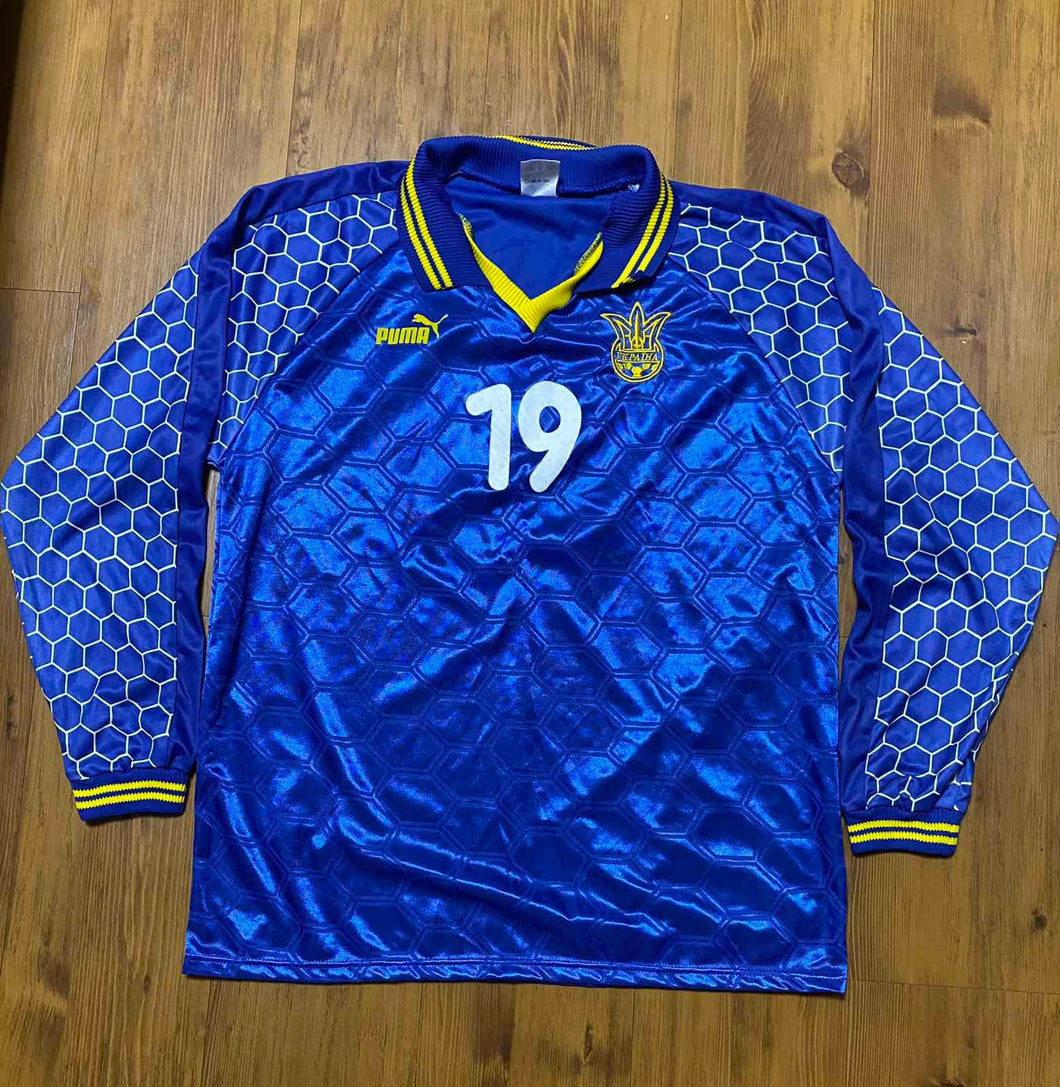 Match Worn jersey Ukraine 1997-98 Away Puma Vintage