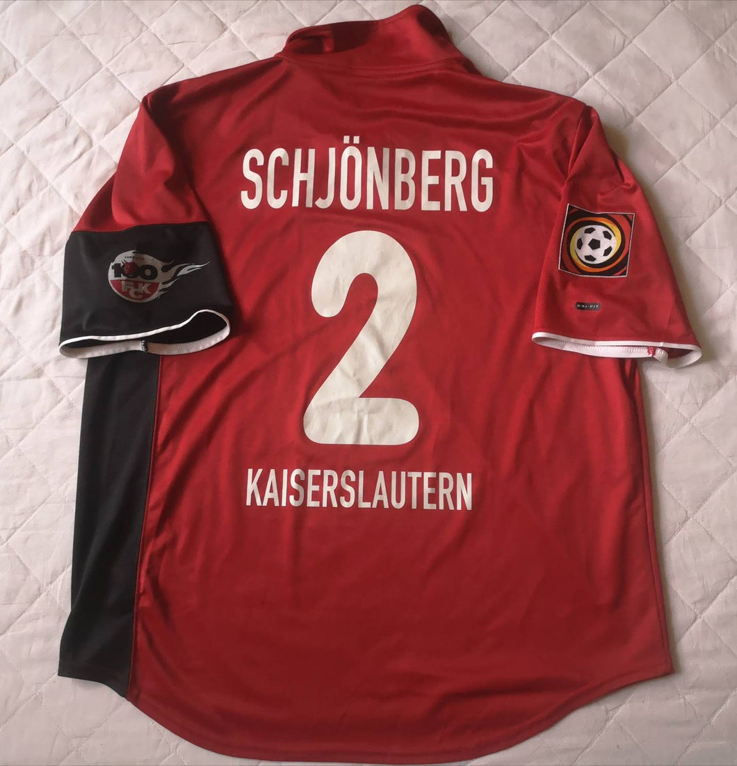 Match Worn jersey Schjönberg #2 FC Kaiserslautern Centenary Nike Vintage