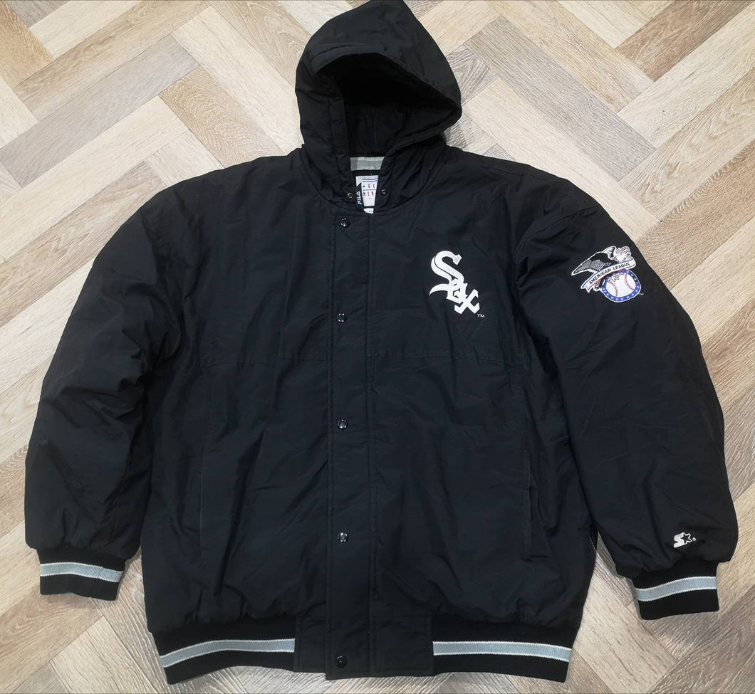 Rare Jacket Chicago White Sox 1990's Starter Full Zip Hooded Vintage